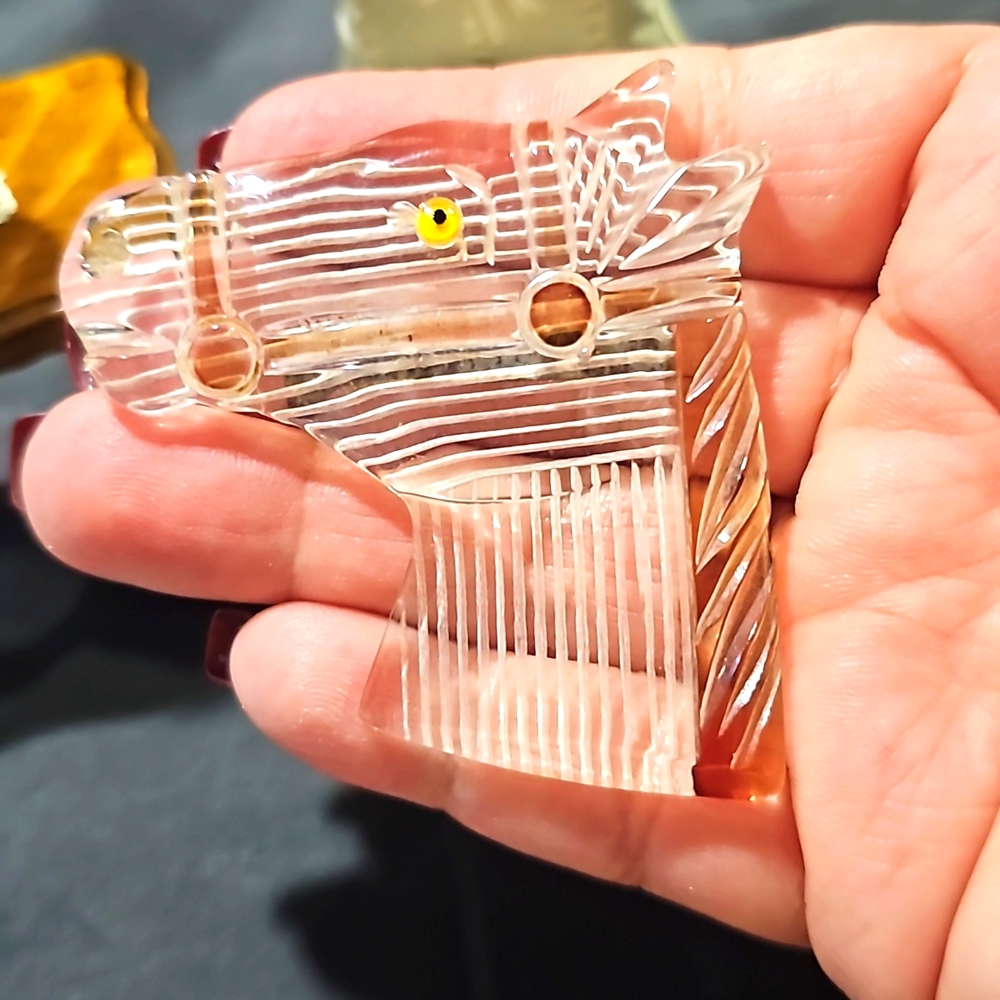 Lucite Horsehead Brooch